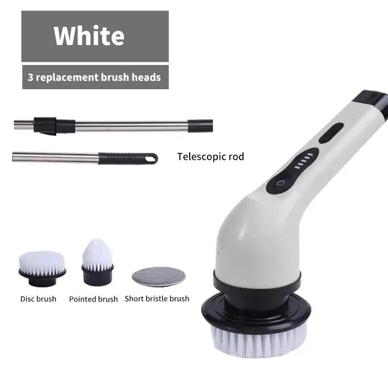 

Electric Cleaning Brush2-gear Cordless Rotary Floor Scrubber Wireless with Adjustable Extension Handle Perfect for Home Kitchen