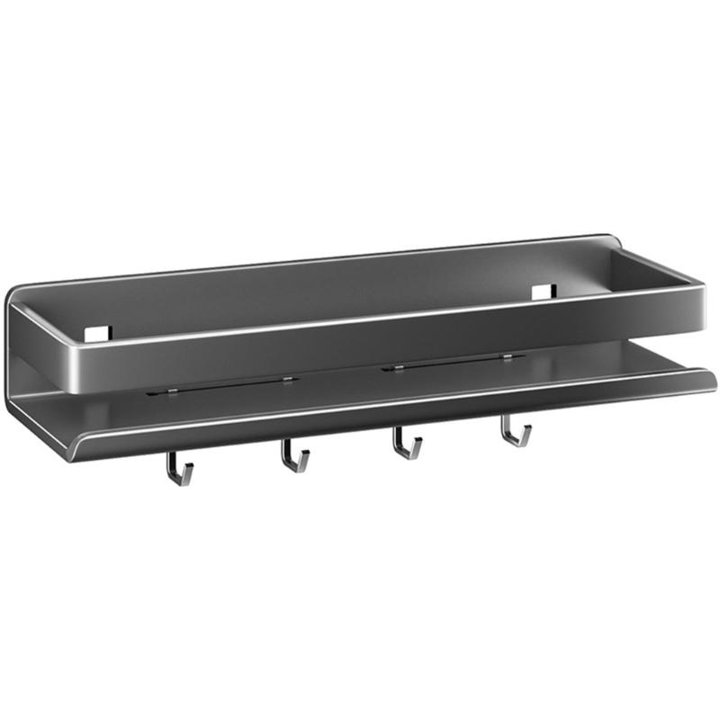 Sturdy Carbon Steel Wall Mounted Kitchen Storage Shelf Effortlessly Assembly Portable Designs for Space Saving