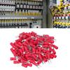 Fork Terminal Connector 100Pcs Set Kit for Equipment, Sturdy Copper Material, Insulated Terminal, Prevent Wire Bifurcation