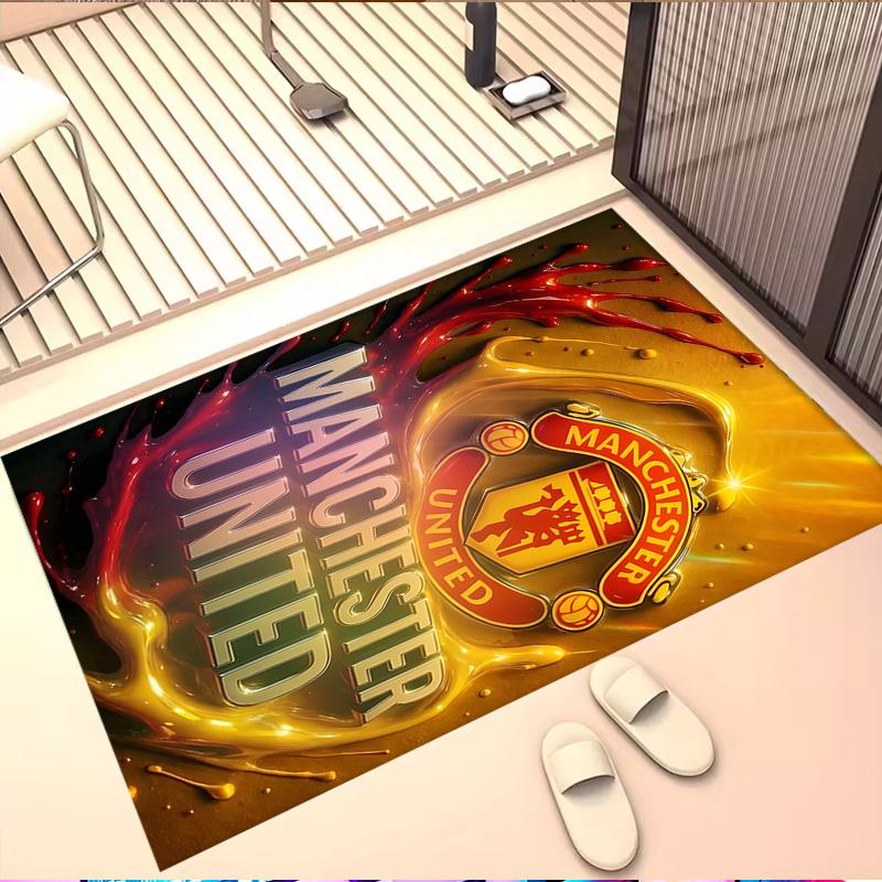 Football United F.C Print Rug, Washable Floor Carpet, For Entryway Dorm Laundry Room Office Study, Home Decor Birthday Christmas Gift