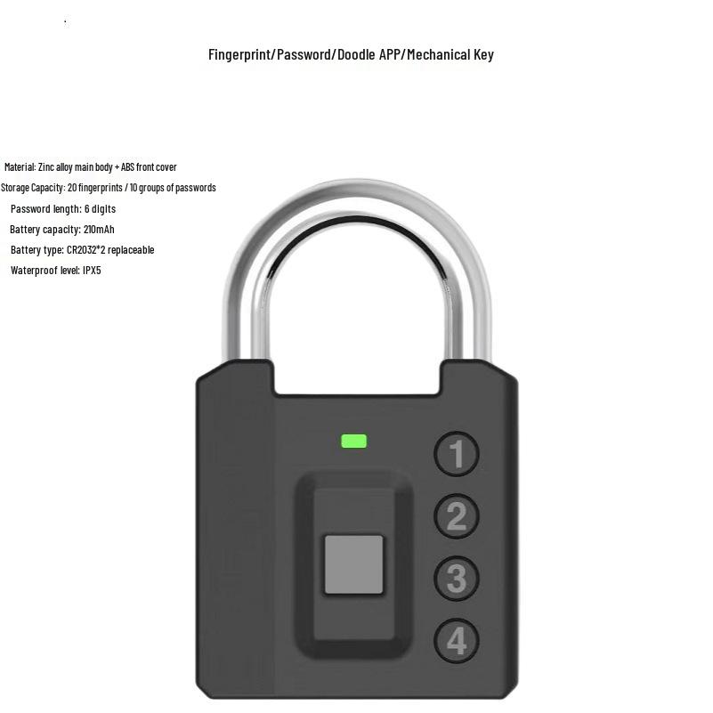 Compact Fingerprint Padlock for Backpacks, Luggage, Dorms, and Cabinets