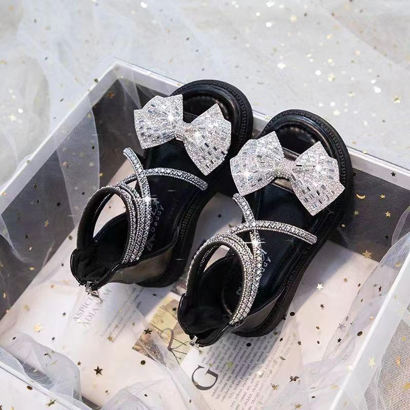 Sandali Estivi da Bambina, Scarpe Principessa con Strass per Neonati e Bambini Piccoli, Sandali Romani con Suola Morbida per Bambine Piccole e Grandi