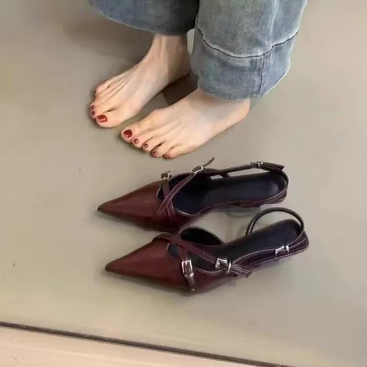 Fashion 2025 New Spring and Summer High-End French Style Beautiful and Non-Tiring Pointed Toe Fashion High-Heeled Sandals for Women