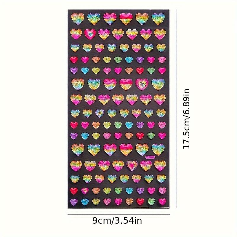 Colorful Glitter Heart Stars Crystal Drop 3D Stickers Scrapbooking DIY Journal Stationery Sticker Sheet Decor Gift