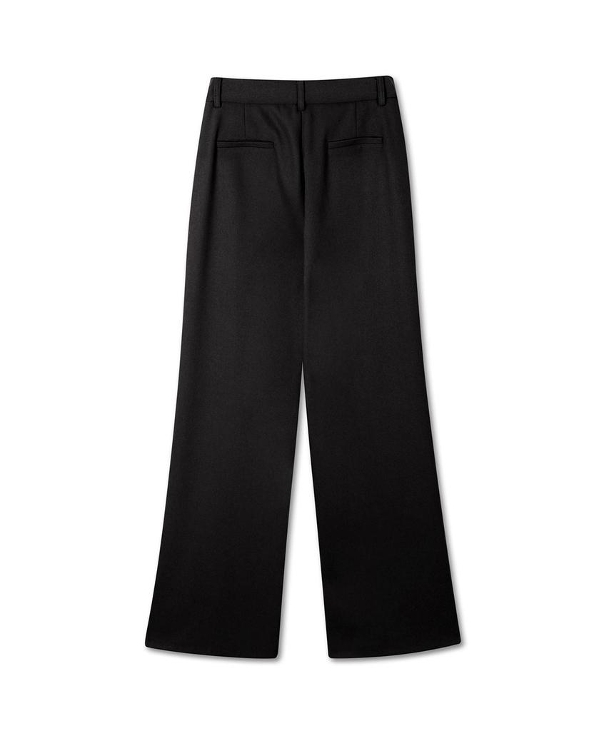 Michikoleondeonkosino Autumn Two-Pintuck Wide Slacks Black