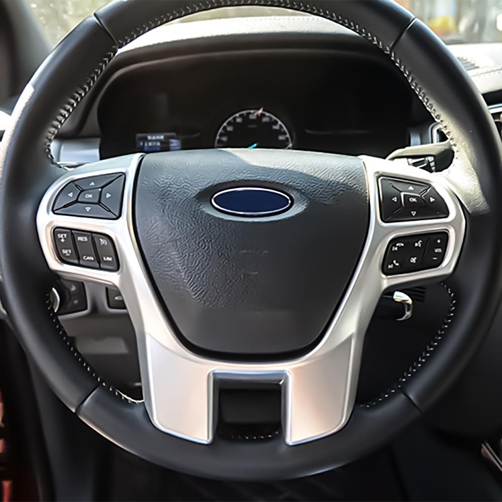 Car Steering Wheel Cover Sticker Trim for Ford Everest Explorer Endeavour Ranger 2015 2016 2017 2018 2019 2020 Accessories