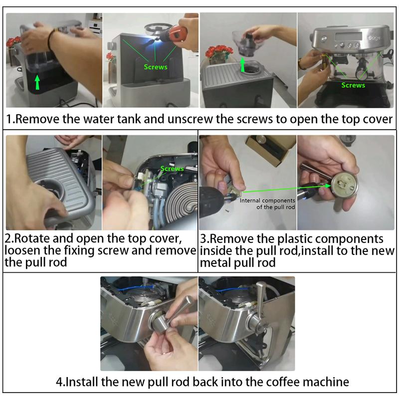 Wymienny Uchwyt Dźwigni Ekspresu do Kawy ze Stali Nierdzewnej Dla Breville 878 876 875 870 840 Breville Barista Express Barista Pro Infuser