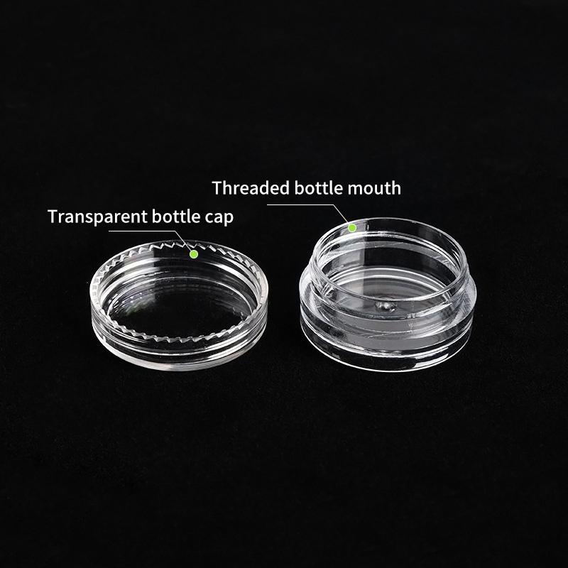 10Pcs Sample Clear Cream Jar Mini Cosmetic Bottles Containers Transparent Pot For Nail Arts Small Clear Can Tin For Balm