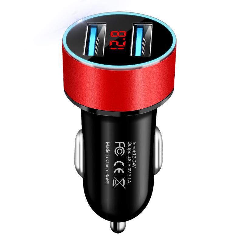 Super Fast Dual-port Car Charger with Cigarette Lighter Conversion Plug for Mobile Phones