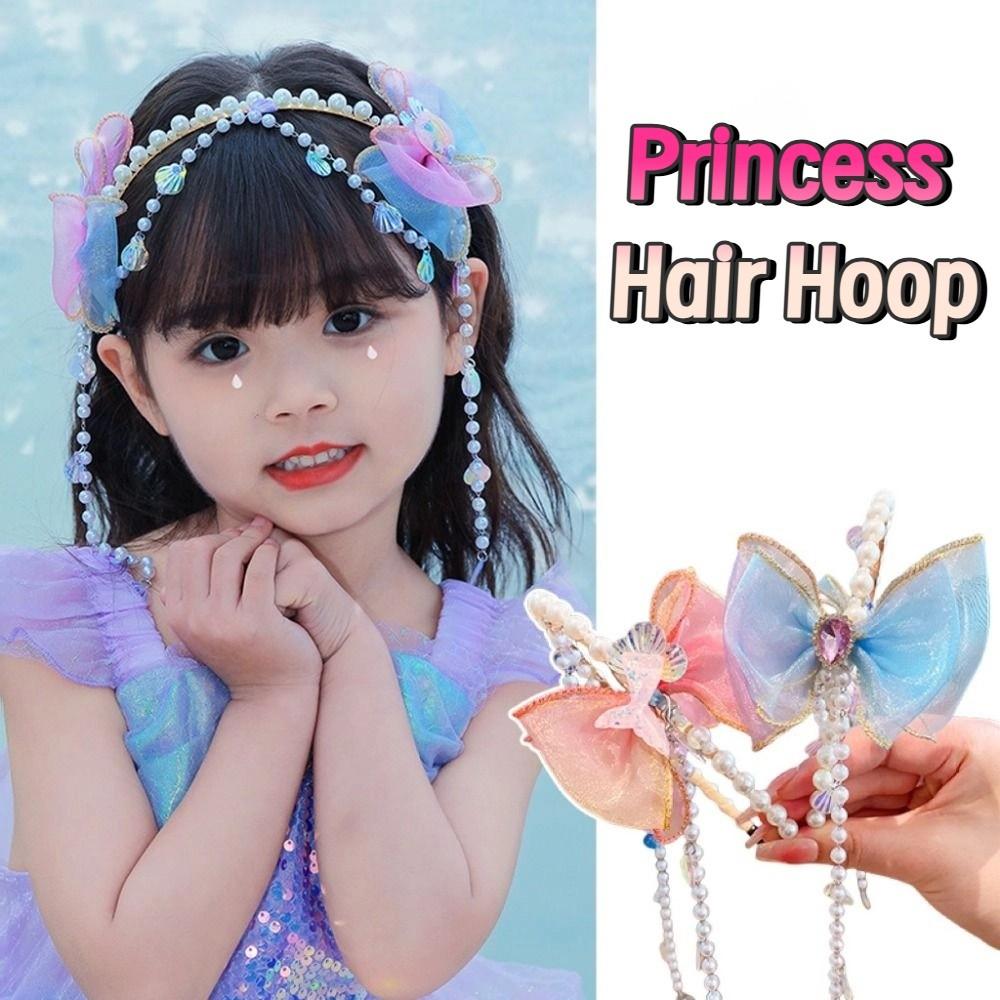 Elastic Bowknot Headband Exquisite Mermaid Hair Chain Sweet Headdress  Photography Headwear