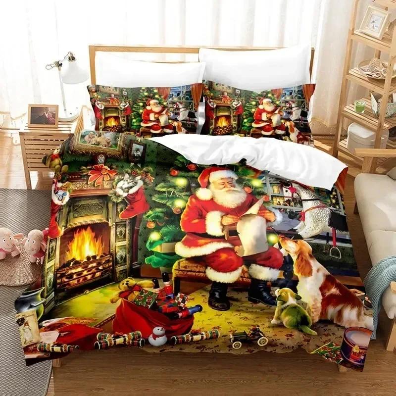 3D Merry Chrismas Fashion Bedding Set Boys Girls Twin Queen Size Duvet Cover Pillowcase Bed Kids Home Textileextile