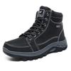 Men's Large Size Outdoor High-Top Hiking and Work Boots with Warm Cotton Lining
