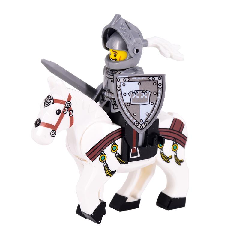 Medieval Figures Middle Ages Rome Warrior Golden Knight Horse Hawk Castle King Dragon Knights Building Blocks BricksToys gifts