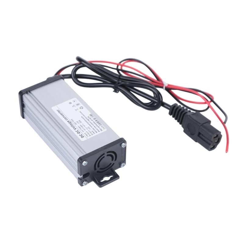 Power Unit 36V to 96V to 12V 20A for Electric Bike and Motorcycle, 3 Pin Input, Wire Output, Fan Cooled Metal Shell for Wiring Use