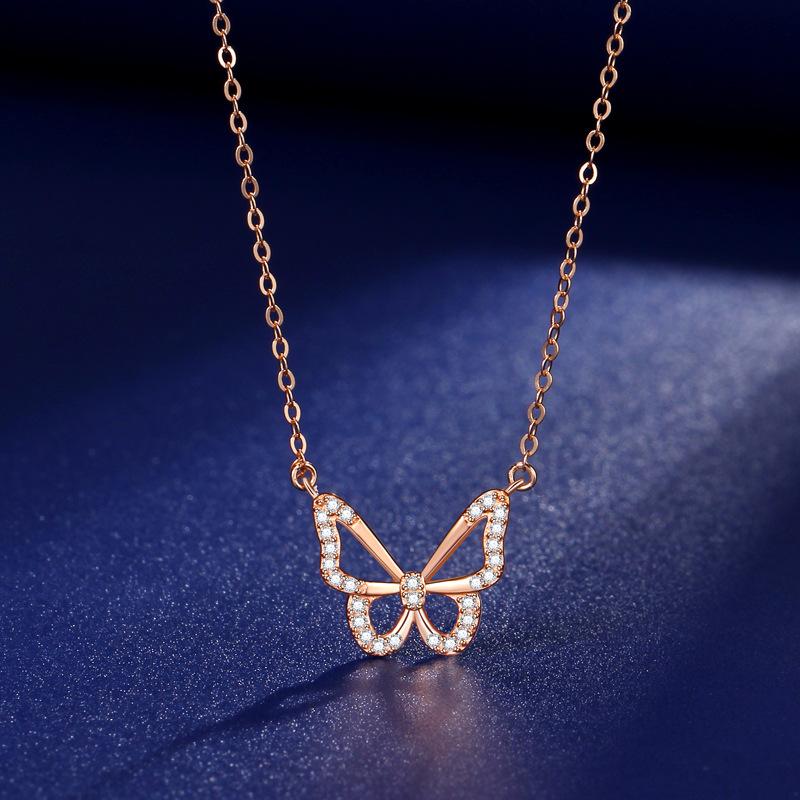 Fashion Trendy Butterfly Necklace Women's Minimalist Niche Ins Collarbone Chain Temperament Collar Pendant Jewelry