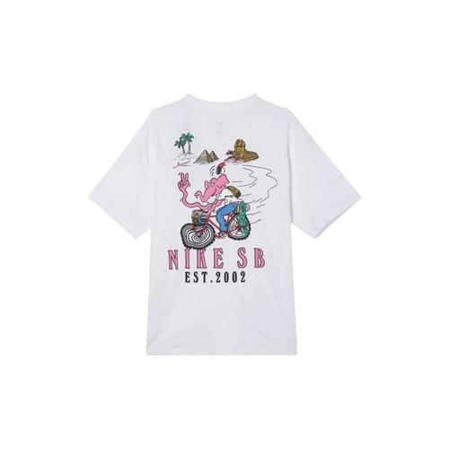 Nike Sports Lifestyle Series White T-Shirt with Cartoon Graphic on the Back Men