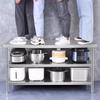 Dexishun Double-Layer Stainless Steel Kitchen Workbench