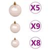 Exclusive House - Pre-lit Artificial Christmas Tree and Green Baubles 150 Cm PVC