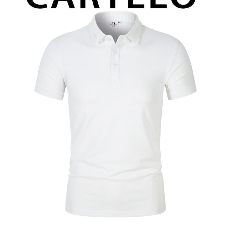 2026 Лето ПОЛО Рубашка Мужская Деловая Стойка Воротник Модная Приталенная Простая Футболка-поло Мужская Повседневная Уличная Хлопок Мужская Рубашка S