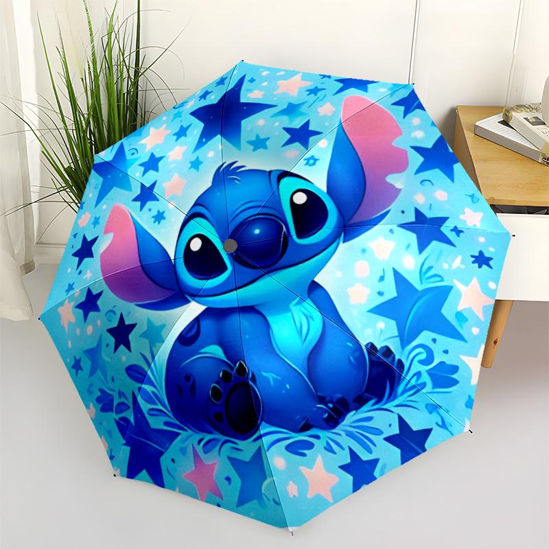 Stitch Stars Fantasy Artwork Portable Automatic Umbrella Folding Umbrella with 8 Ribs Foldable Design All-Season Use Vibrant Pattern Umbrella