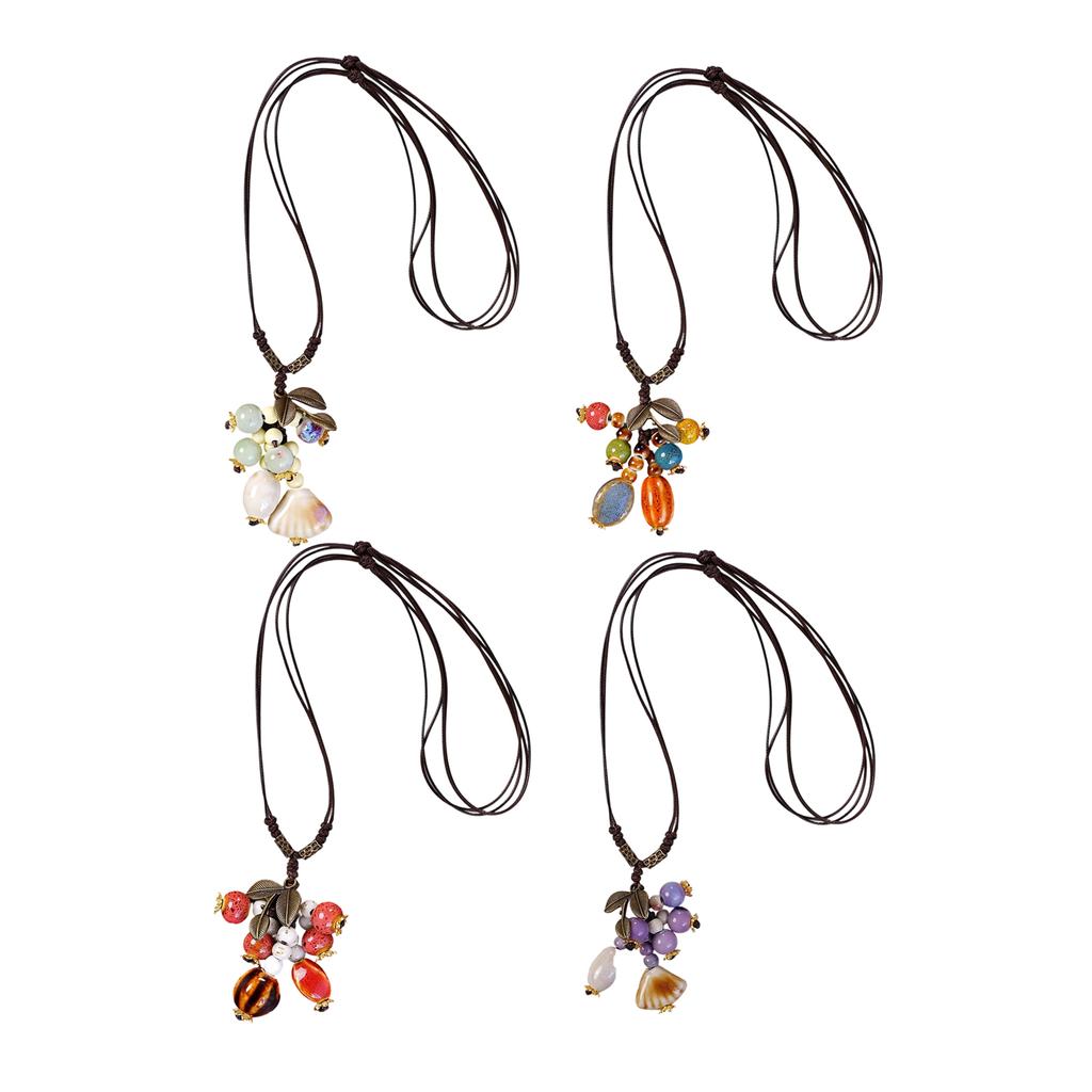 Handmade Ceramic Leaf Necklace Unique Designs Portable Jewelry With Adjustable Chain for Trendy Women Casual Wear