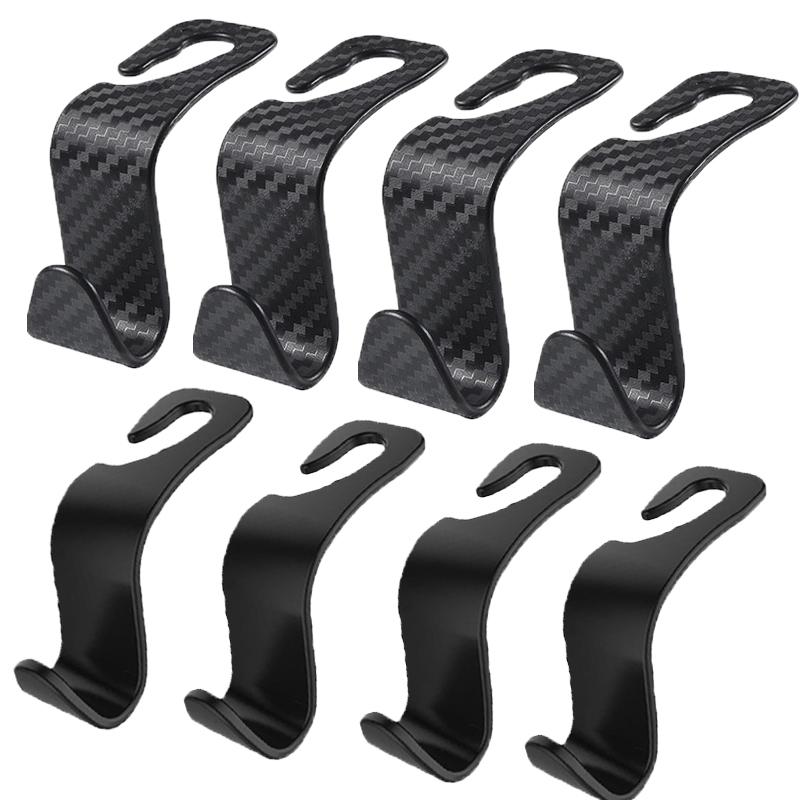 10PCS Hooks Auto Seat Headrest Hook Car Storage Hanger Back Carbon Hook Vehicle Seat Organizer Holder Auto Accessories Interior