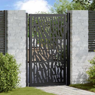 Black Garden Gate 105X155 Cm Steel Construction