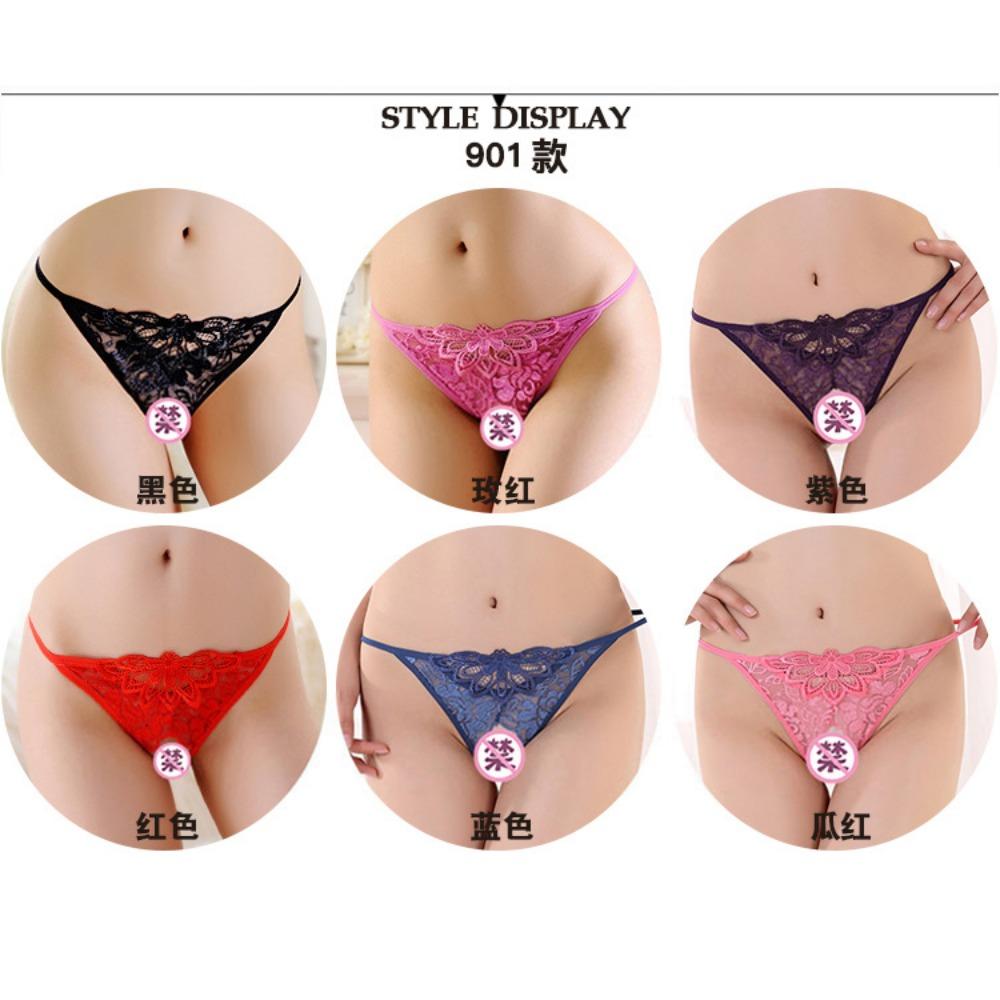 4 Gift Boxes of Women's Underwear Lace Hollowed Out, Hot Open Crotch Transparent, Free of Sexy Sex
