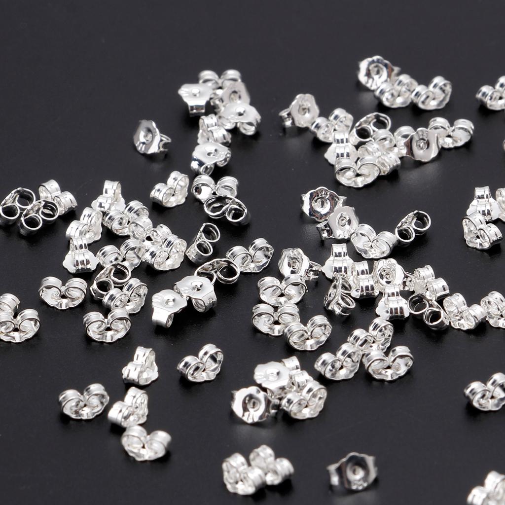 50Pieces Post Pierced Earring Backings Secure for Studs Safety Butterfly Ear