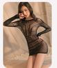 Rhinestone Transparent Women Tight Bodystocking Mesh Dress Sexy Fashion Short Stretch Bodycon Dresses Nightdress
