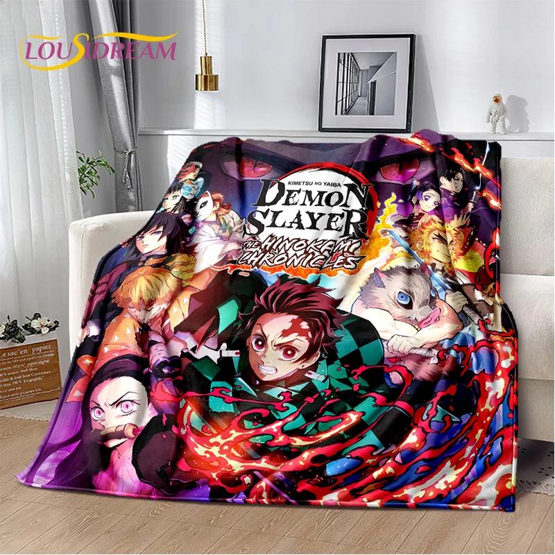 3D Demon Slayer Anime Kamado Nezuko Tanjirou Cartoon Blanket Soft Throw for Home Bedroom Bed Sofa Picnic Cover Child