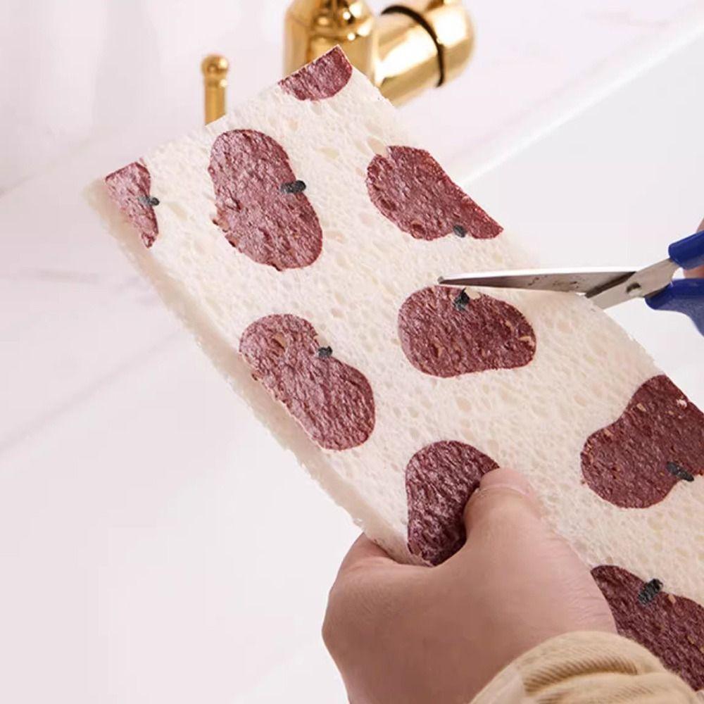 Wood Pulp Cotton Sponge Mat Cartoon Dish Drying Mat Sink Countertop Absorbent Pad  Kitchen Supplies