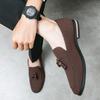 New Fashion Tassel Leather Men Shoes Slip On Loafers Classic Patchwork Suede Dress Shoes Man Daily Wedding Party Shoes for Man