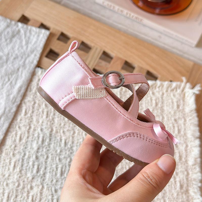 Girls' Princess Shoes, Sweet Bowknot Design, Soft-soled Flats, Comfortable and Versatile, Children's Small Leather Shoes