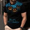 Summer Men's 3D Printed Crew Neck T-Shirt Halloween Dress Up