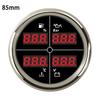 ELING Car 12V 24V 52mm 85mm 4 in 1 Multifunction Gauge with Fuel Level Oil Pressure Water Temp. Voltmeter and 8 Colors Backlight