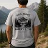 Run More Worry Less Shirt, Vintage Mountain Running Tee, Trail Runner Graphic T Shirt, Outdoor Nature Running Shirt, Runner Dads Gift