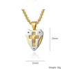 Pendant Necklace Men's Mechanical Style Shield Folding Fan Texture Two-Color Couple Pendant Sweater Chain