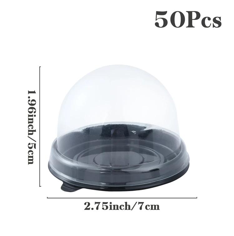 50pcs Transparent Blister Box Perfect for Baking Packaging Holding Pastry Trays Tasting Samples Party Snacks чёрный