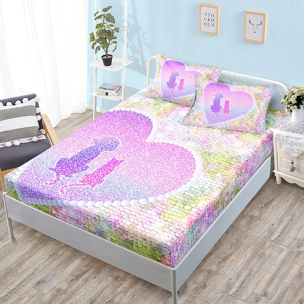 

Three-Piece Gradual Change Cloud Mattress Kit Mattress Cover Mattress Protective Cover Sheet 100*190*40cm*1 Pillowcase 51*75cm*1