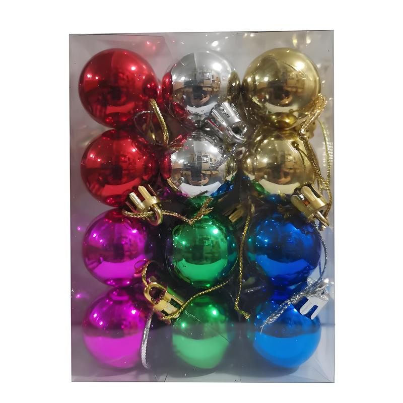 24PCS 3cm Christmas Ornaments Plastic Glossy Matte, Chrome Ball Decor for Xmas Tree Holiday