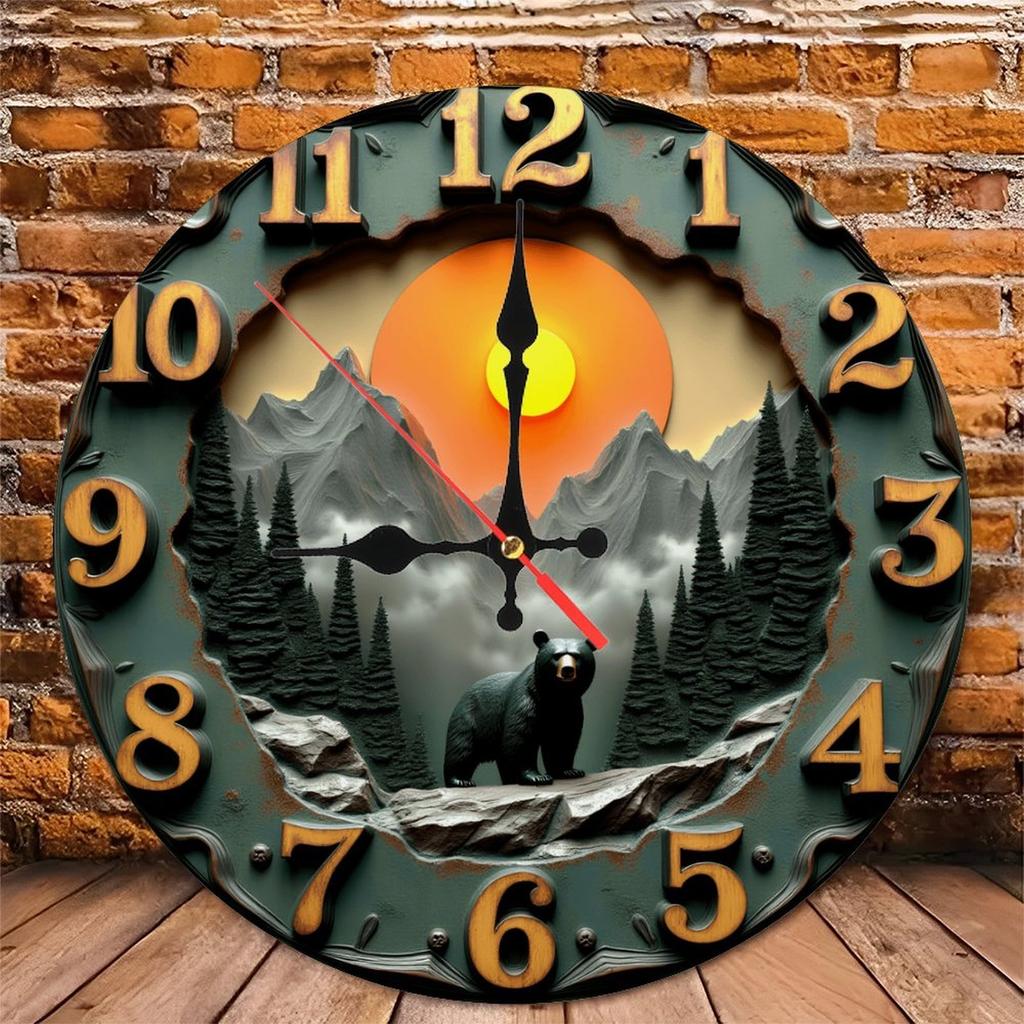 25x25cm Wooden Wall Clock with a Sublimated Print for Full-Color Graphics