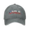 Chile Text Flag Baseball Cap Vintage Distressed Denim Washed Sun Cap Unisex Women Outdoor Workouts Unstructured Soft Caps Hat