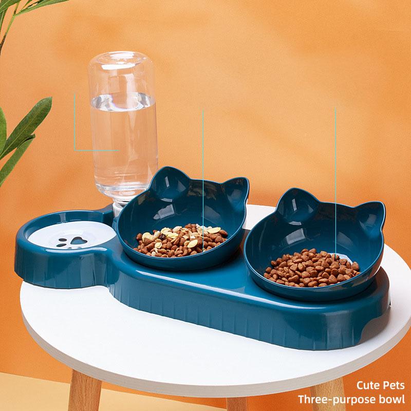 3 In 1 Cat Feeder Automatic Water Dispenser Double Bowl Pet Bowl For Small Dogs Cats Pet Food Container Cat Accessories