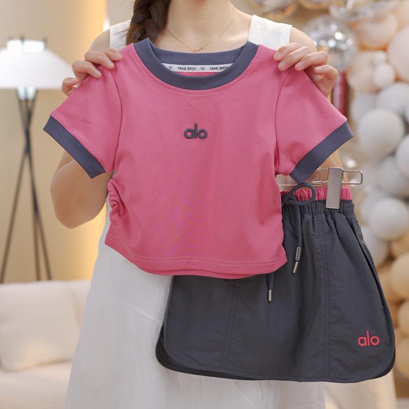 Girls Summer Two-Piece Set: Cartoon Top & Bowknot Mosquito-Repellent Pants 80 cm красный