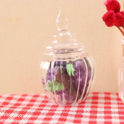 1:12 Dollhouse Kitchen Accessories, Glass Candy Fruit Jar DIY Accs, Mini Snack Model