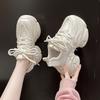 Fashion 8CM Heels Autumn Chunky Sneakers for Women New Spring Breathable Mesh Platform Sports Shoes Woman Thick Bottom Dad Shoes Ladies