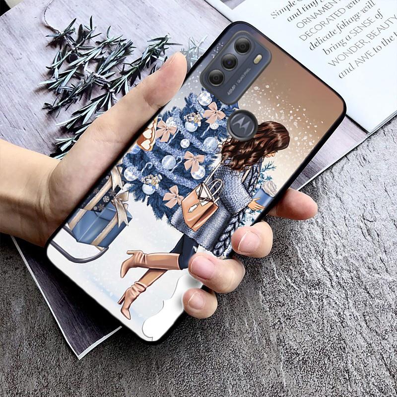 Etui na telefon dla dziewczynki z motywem świątecznym do Moto G84 G23 G24 G31 G32 G41 G51 G52 G53 G54 G71 G82 G42 G62 G200 G Play G Stylus
