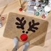 Gingerbread Man Pattern Bathroom Mat Water-absorbing Anti-slip Pad  Christmas Season