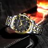 Men's Multi-function Watch Stainless Steel Strap Bow Buckle Men's Watch Moon Phase Waterproof Luminous Watch